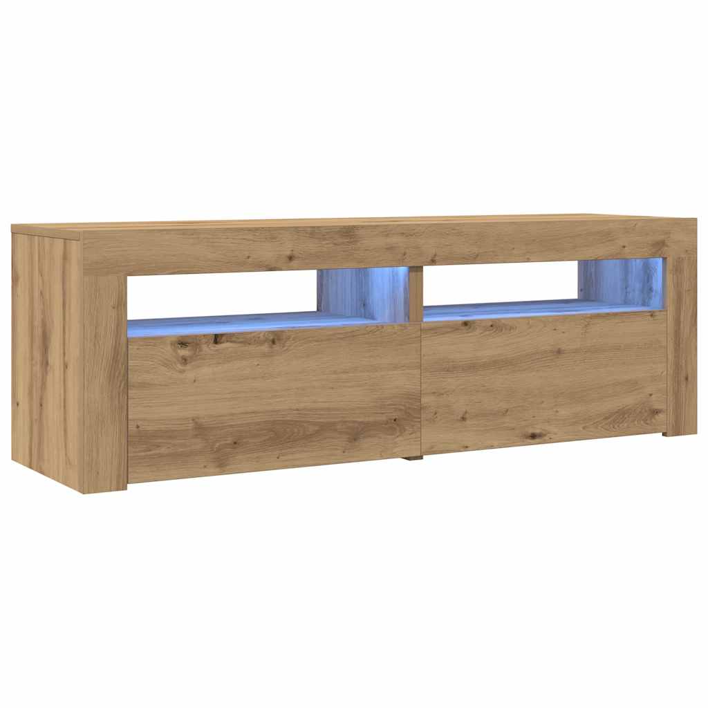 vidaXL Tv-meubel met LED 120x35x40 cm bewerkt hout artisanaal eiken afbeelding