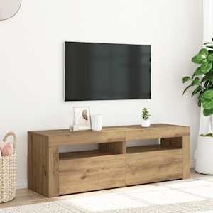 TV omarica z LED artisan hrast 120x35x40 cm inženirski les