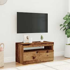 TV stolek s LED old wood 75 x 35 x 40 cm kompozitní dřevo - obrázek 4