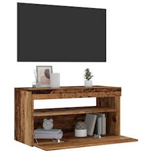 TV stolek s LED old wood 75 x 35 x 40 cm kompozitní dřevo - obrázek 3
