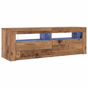 TV stolek s LED old wood 120 x 35 x 40 cm kompozitní dřevo - obrázek 2