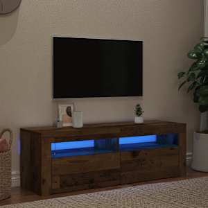 TV stolek s LED old wood 120 x 35 x 40 cm kompozitní dřevo - obrázek 3