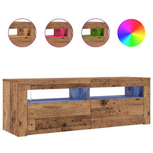 TV stolek s LED old wood 120 x 35 x 40 cm kompozitní dřevo - obrázek 4