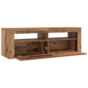 TV stolek s LED old wood 120 x 35 x 40 cm kompozitní dřevo - obrázek 10