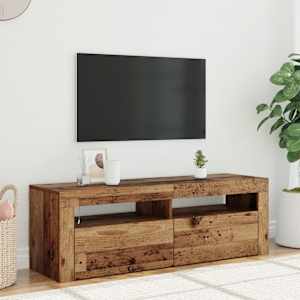 TV stolek s LED old wood 120 x 35 x 40 cm kompozitní dřevo - obrázek 1