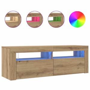 TV stolek s LED dub artisan 120 x 35 x 40 cm kompozitní dřevo - obrázek 4