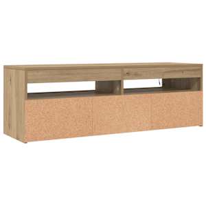TV stolek s LED dub artisan 120 x 35 x 40 cm kompozitní dřevo - obrázek 9