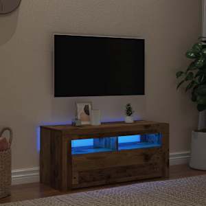TV stolek s LED old wood 90 x 35 x 40 cm kompozitní dřevo - obrázek 3