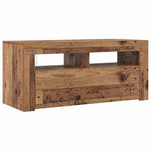 TV stolek s LED old wood 90 x 35 x 40 cm kompozitní dřevo - obrázek 7