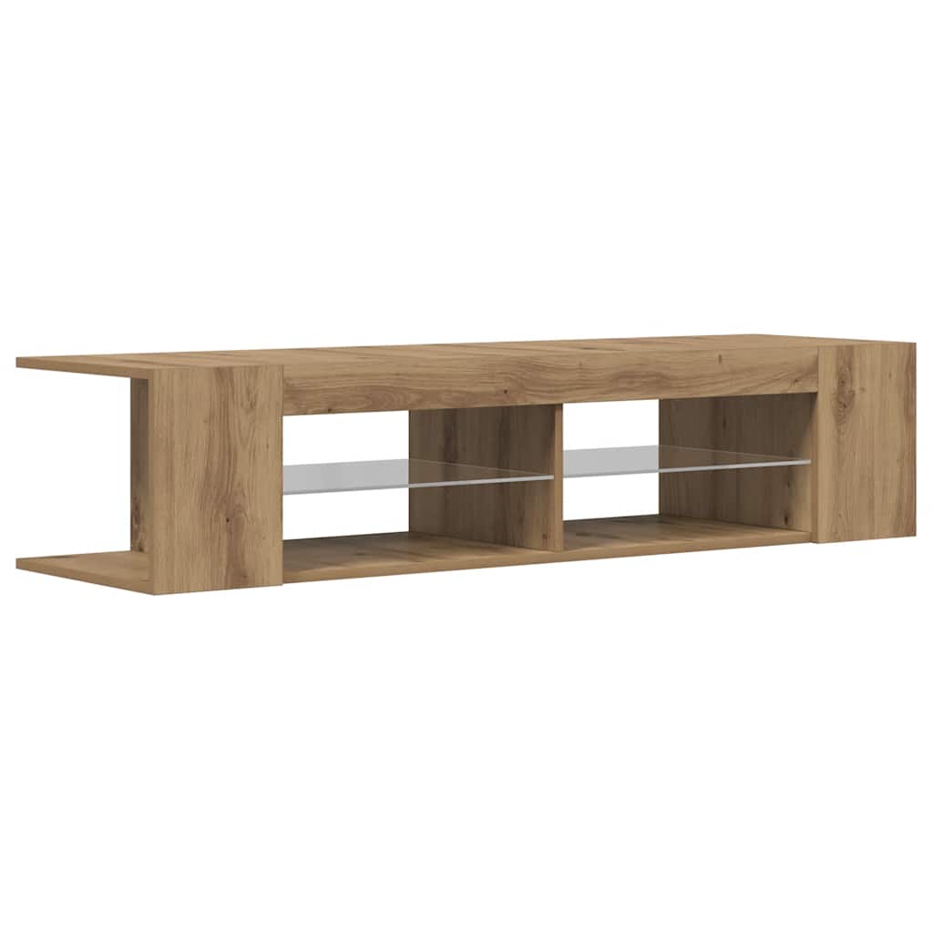 vidaXL TV stolek s LED dub artisan 135 x 39 x 30 cm kompozitní dřevo