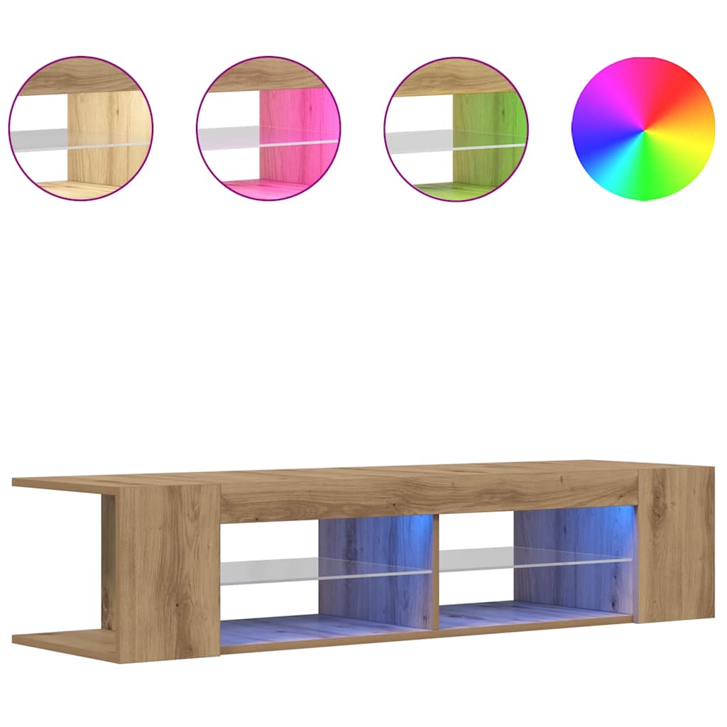 E-shop vidaXL TV skrinka s LED dub artisan 135x39x30 cm kompozitné drevo