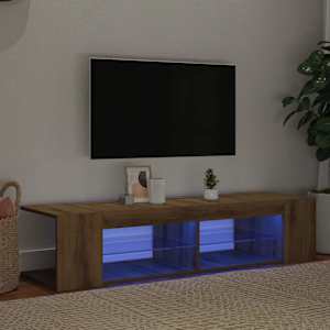 TV stolek s LED dub artisan 135 x 39 x 30 cm kompozitní dřevo - obrázek 4