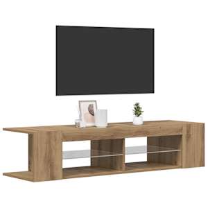 TV stolek s LED dub artisan 135 x 39 x 30 cm kompozitní dřevo - obrázek 5