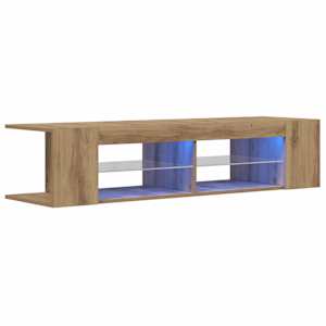 TV stolek s LED dub artisan 135 x 39 x 30 cm kompozitní dřevo - obrázek 6
