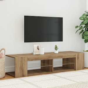 TV stolek s LED dub artisan 135 x 39 x 30 cm kompozitní dřevo - obrázek 1