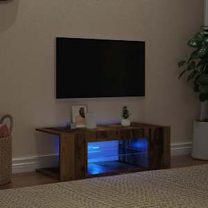TV stolek s LED old wood 90 x 39 x 30 cm kompozitní dřevo - obrázek 3
