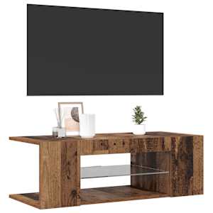 TV stolek s LED old wood 90 x 39 x 30 cm kompozitní dřevo - obrázek 5