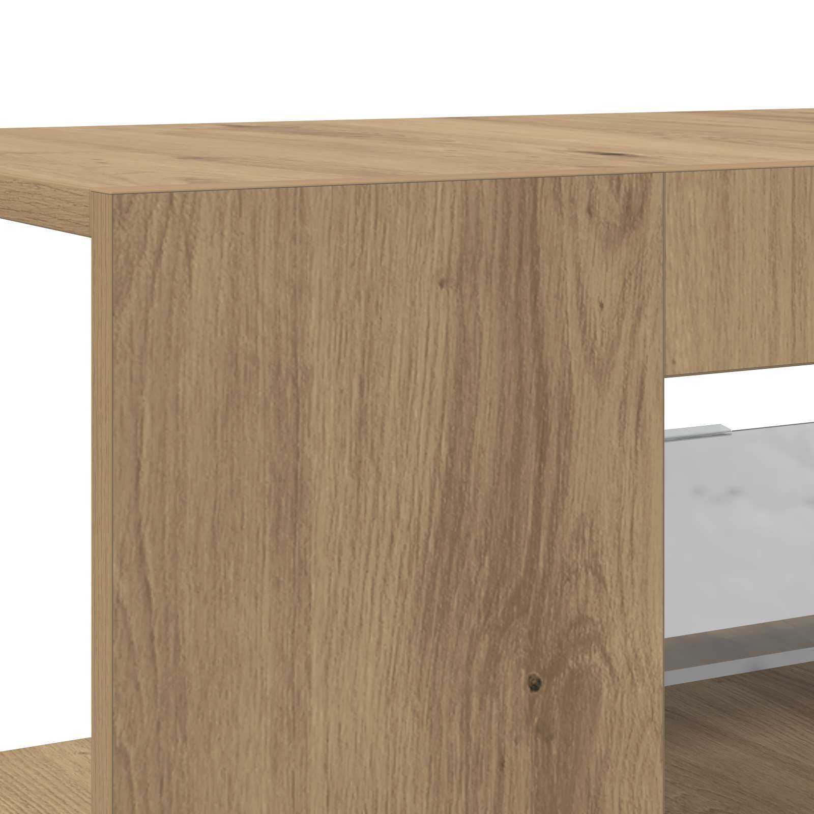 vidaXL Tv-meubel met LED 90x39x30 cm bewerkt hout artisanaal eiken