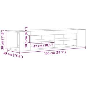 TV stolek s LED dub artisan 90 x 39 x 30 cm kompozitní dřevo - obrázek 15