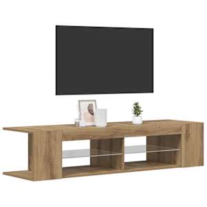 TV stolek s LED dub artisan 90 x 39 x 30 cm kompozitní dřevo - obrázek 5