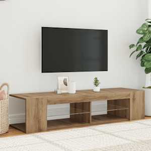 TV stolek s LED dub artisan 90 x 39 x 30 cm kompozitní dřevo - obrázek 1
