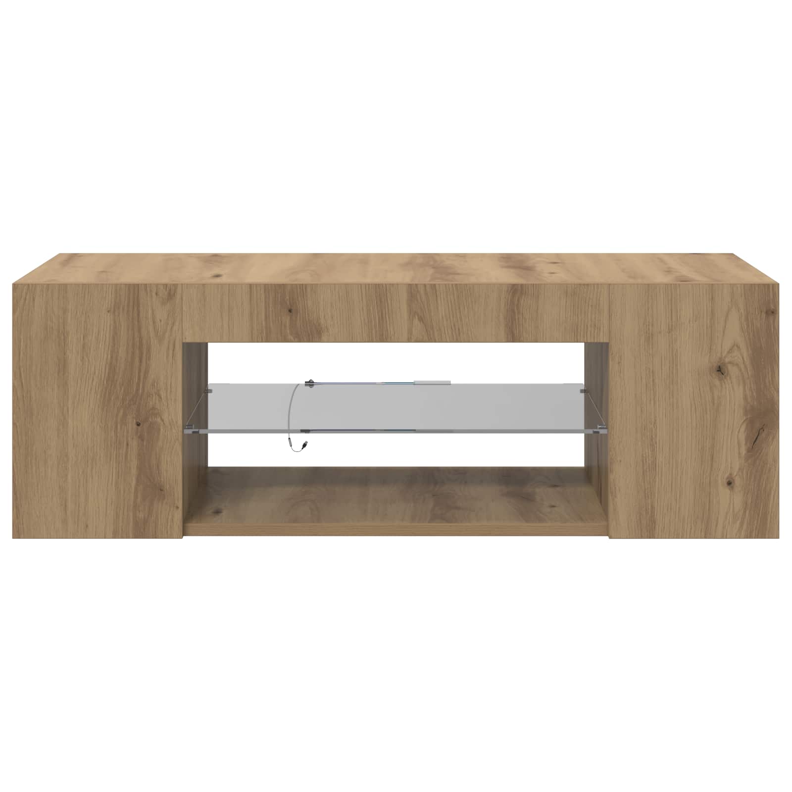 vidaXL Tv-meubel met LED 90x39x30 cm bewerkt hout artisanaal eiken
