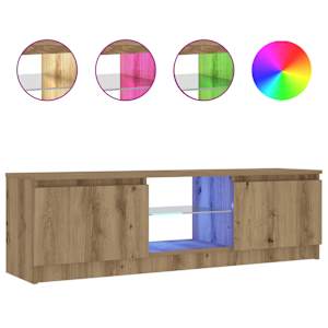 TV stolek s LED dub artisan 120 x 30 x 36 cm kompozitní dřevo - obrázek 2