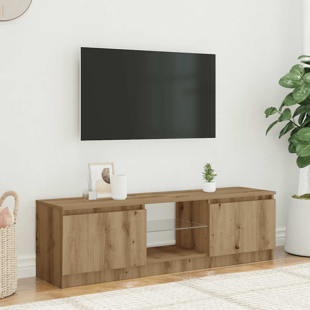 vidaXL Tv-meubel met LED 120x30x36 cm bewerkt hout artisanaal eiken afbeelding