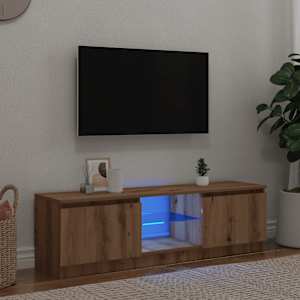 TV omarica z LED artisan hrast 120x30x36 cm inženirski les