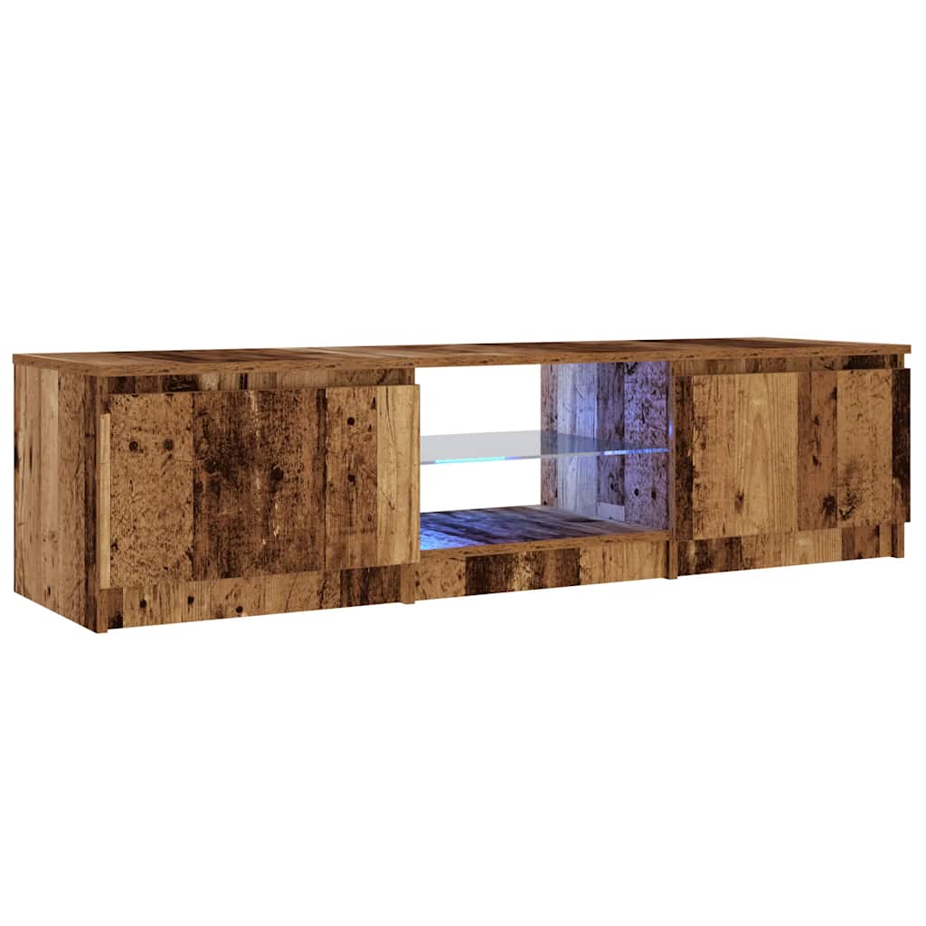 vidaXL Tv-meubel met LED 140x40x35,5 cm bewerkt hout oud houtkleurig afbeelding