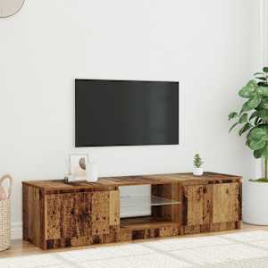TV stolek s LED old wood 140 x 40 x 36 cm kompozitní dřevo - obrázek 1