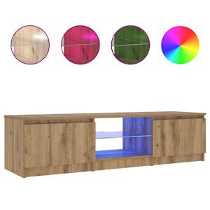 TV stolek s LED dub artisan 140 x 40 x 36 cm kompozitní dřevo - obrázek 2