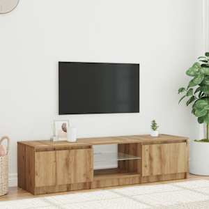 TV stolek s LED dub artisan 140 x 40 x 36 cm kompozitní dřevo - obrázek 1
