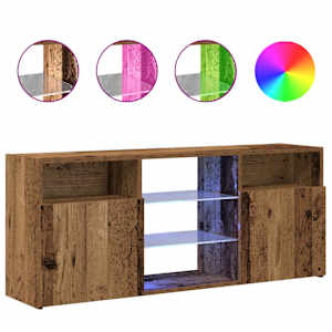TV stolek s LED old wood 120 x 30 x 50 cm kompozitní dřevo - obrázek 2