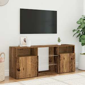 TV stolek s LED old wood 120 x 30 x 50 cm kompozitní dřevo - obrázek 4