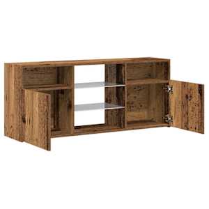 TV stolek s LED old wood 120 x 30 x 50 cm kompozitní dřevo - obrázek 10