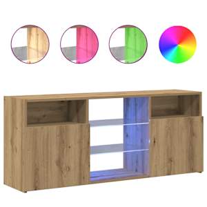 TV stolek s LED dub artisan 120 x 30 x 50 cm kompozitní dřevo - obrázek 2