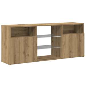 TV stolek s LED dub artisan 120 x 30 x 50 cm kompozitní dřevo - obrázek 6