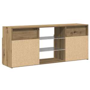TV stolek s LED dub artisan 120 x 30 x 50 cm kompozitní dřevo - obrázek 9