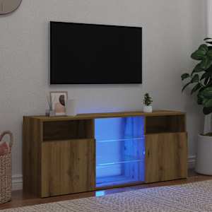 TV omarica z LED artisan hrast 120x30x50 cm inženirski les