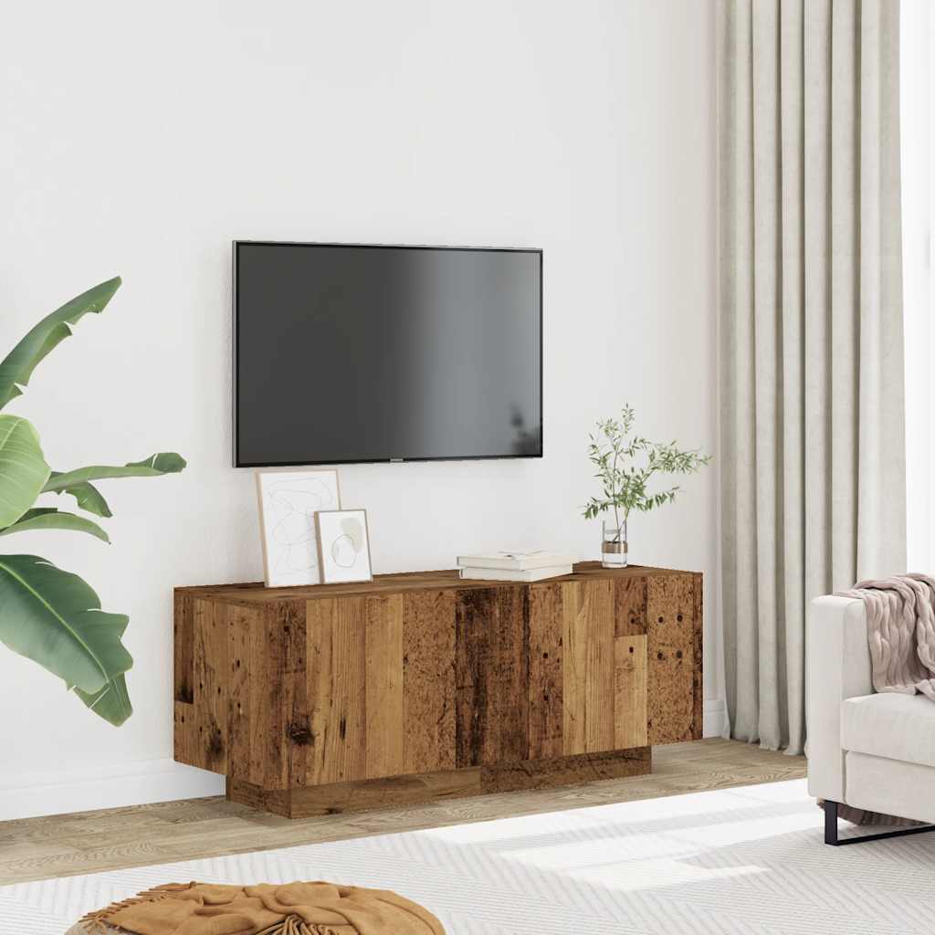 vidaXL Tv-meubel met LED 100x35x40 cm bewerkt hout oud hout