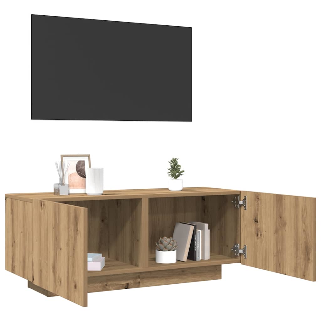 vidaXL TV skrinka dub artisan 100x35x40 cm kompozitné drevo