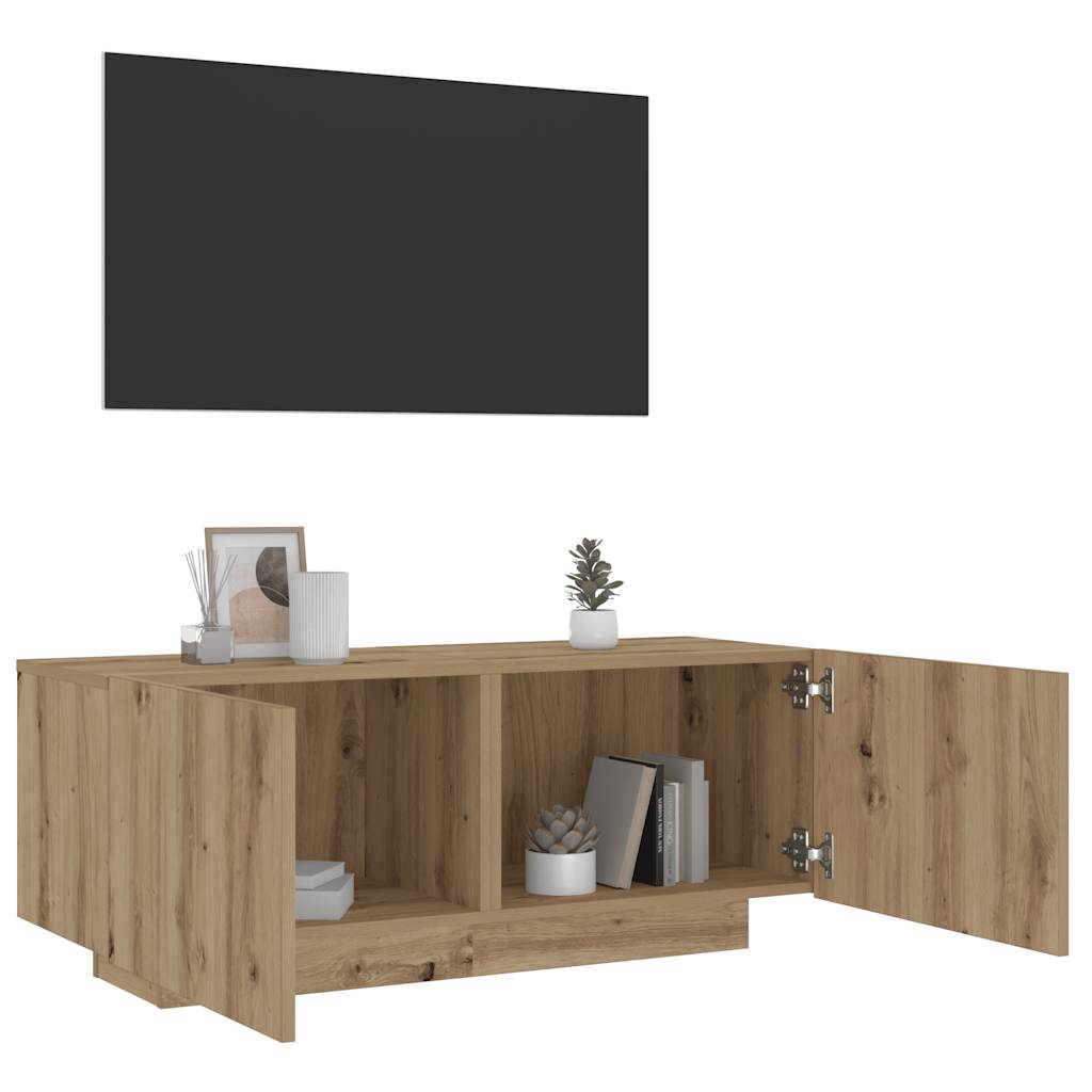 TV-Schrank mit LED-Leuchten Artisan-Eiche 100x35x40 cm