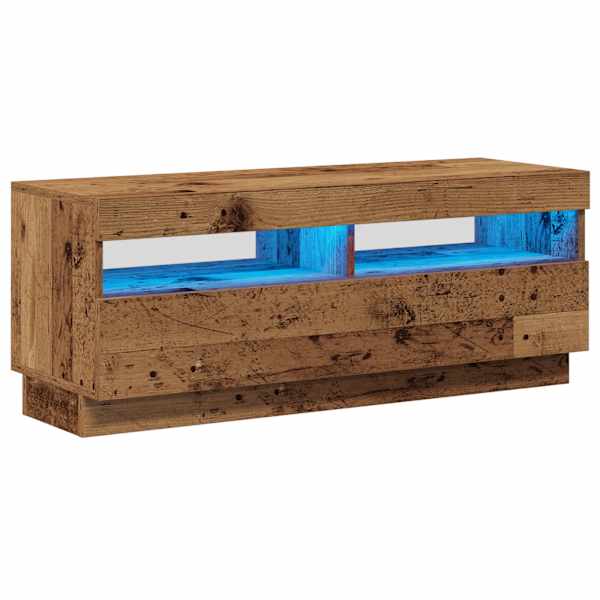 vidaXL telerikapp LED-tuledega Vana puit 100x35x40 cm insenerpuit