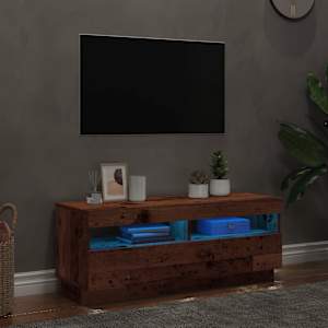 TV stolek s LED old wood 100 x 35 x 40 cm kompozitní dřevo - obrázek 3