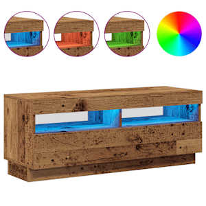 TV stolek s LED old wood 100 x 35 x 40 cm kompozitní dřevo - obrázek 4