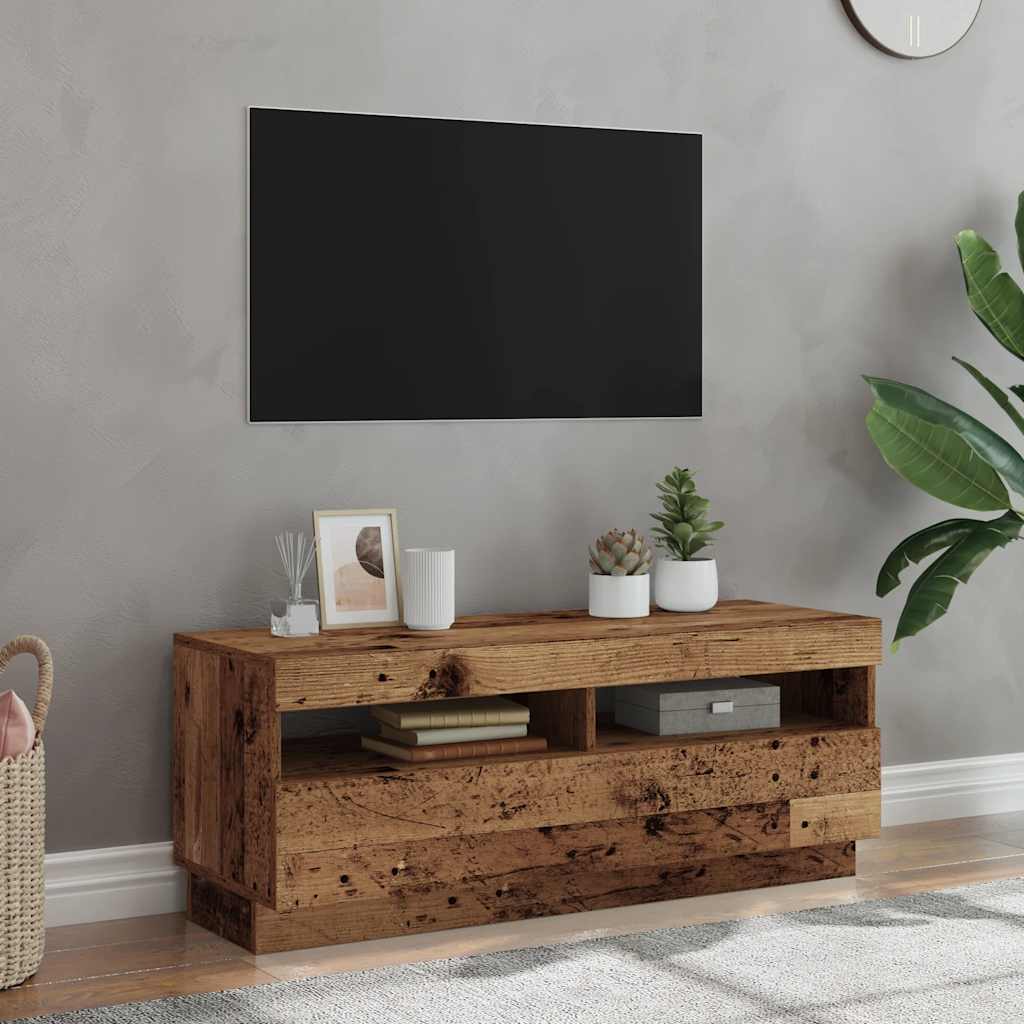 Thumbnail - vidaXL TV-Schrank mit LED-Leuchten Altholz-Optik 100x35x40 cm