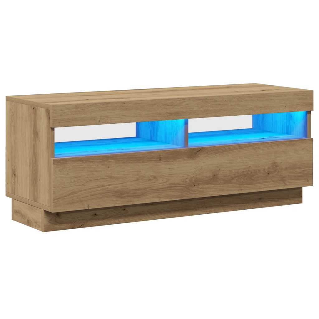 vidaXL TV skříňka s LED dub artisan 100 x 35 x 40 cm kompozitní dřevo