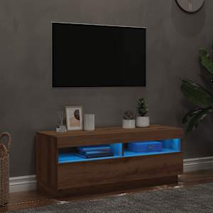 TV skříňka s LED dub artisan 100 x 35 x 40 cm kompozitní dřevo - obrázek 5