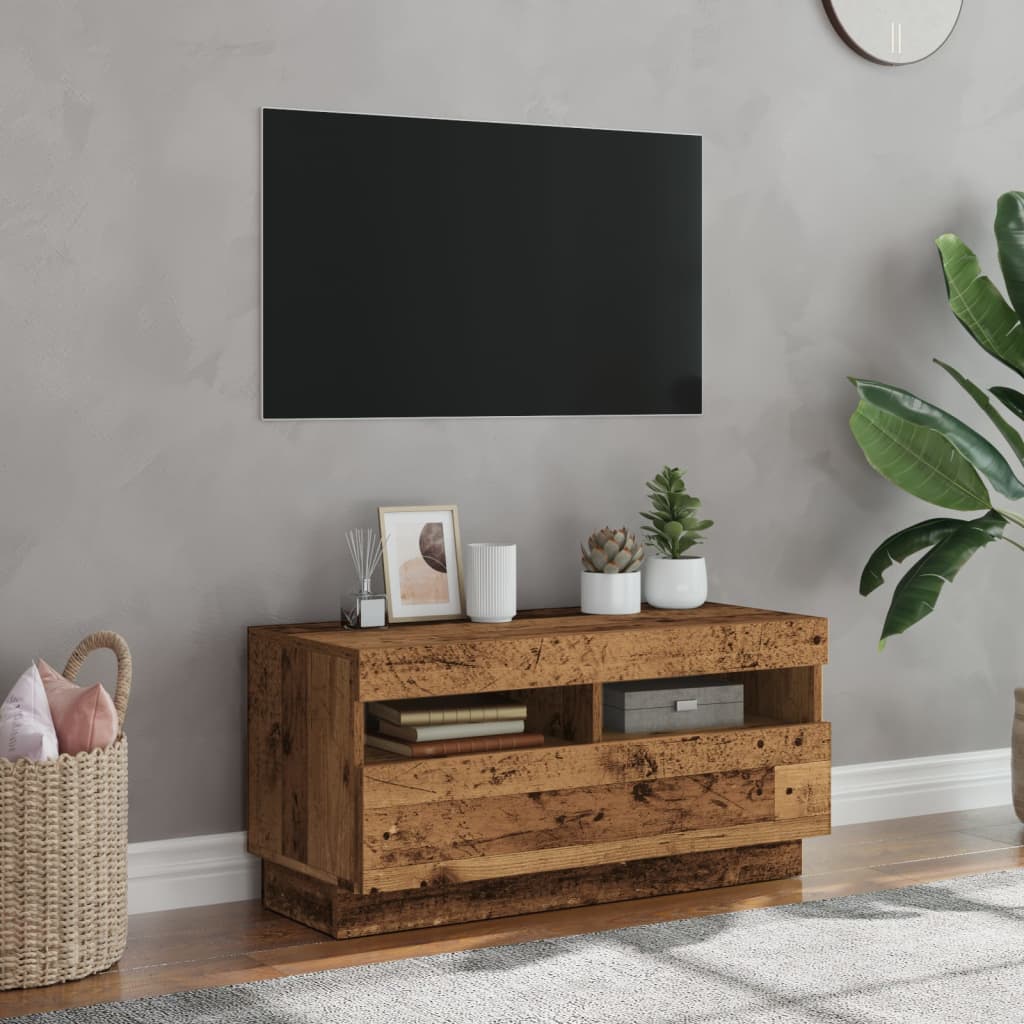 Thumbnail - vidaXL TV-Schrank mit LED-Leuchten Altholz-Optik 80x35x40 cm